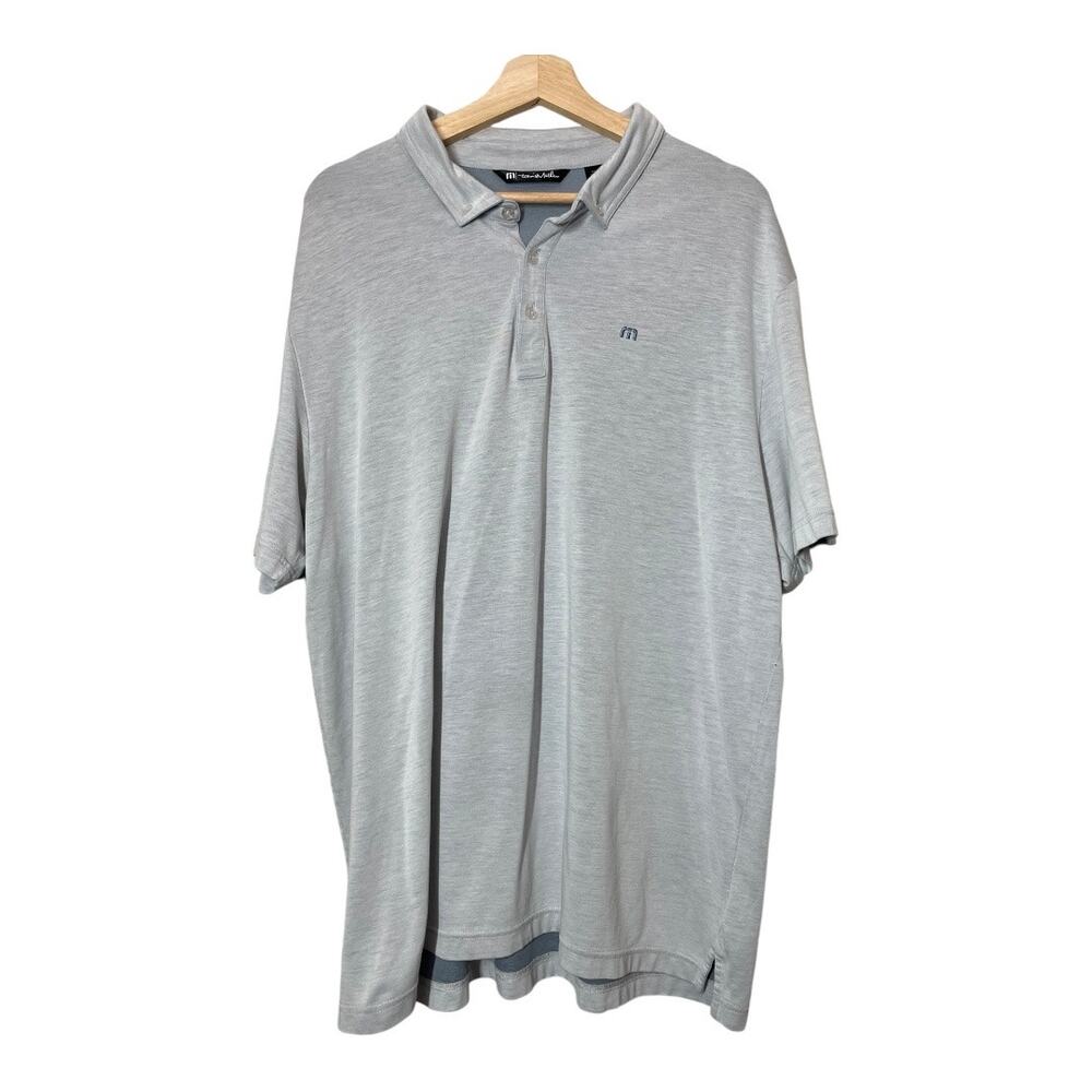 Travis Matthew Mens XXL Short Sleeve Polo Shirt Golf Light Gray
